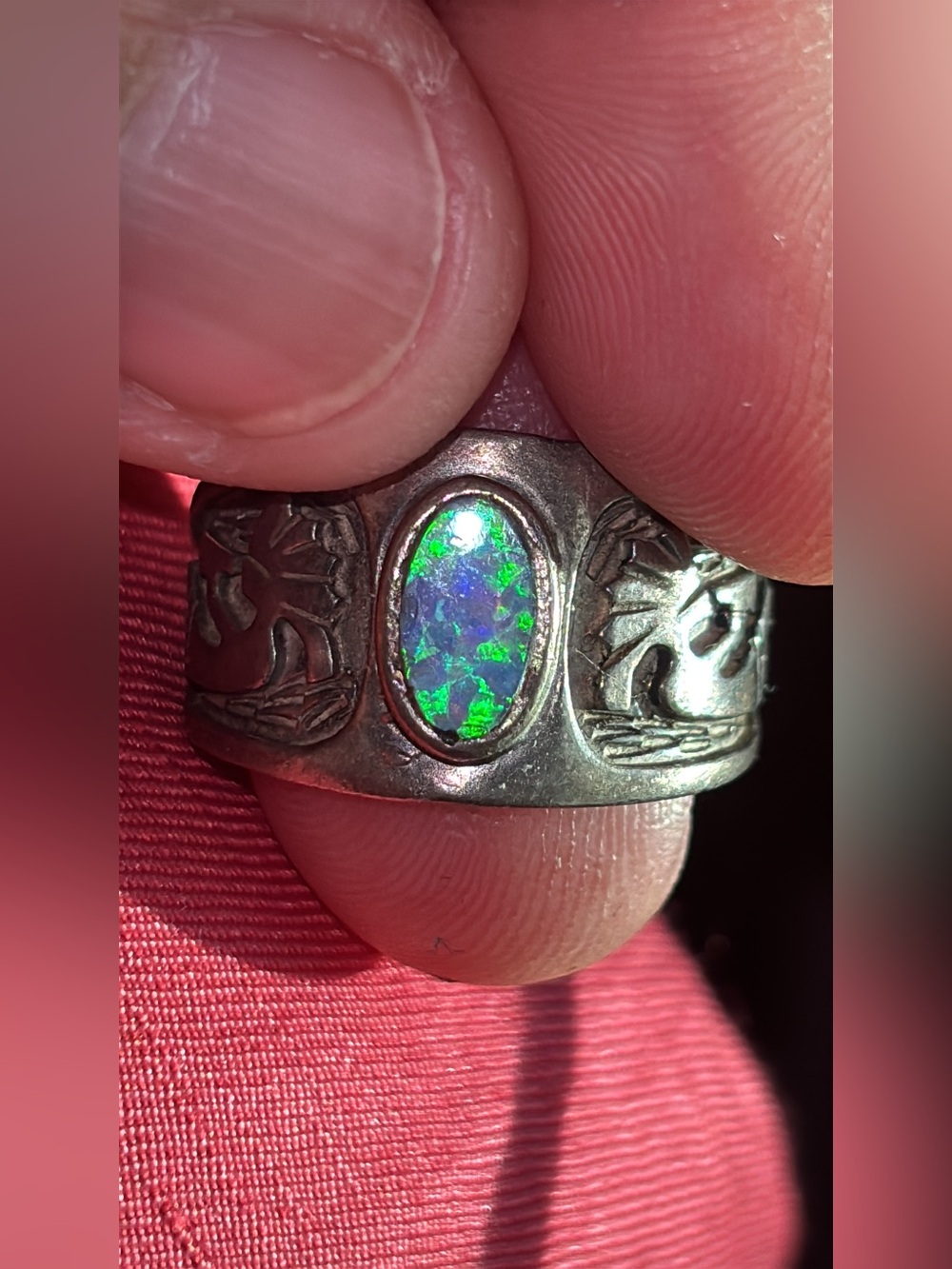 Julios Burbank Sterling Silver Ring Opal